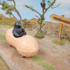 Crow in a Peanut – Cute Pullback Racing Car Child Toy – Archie McPhee