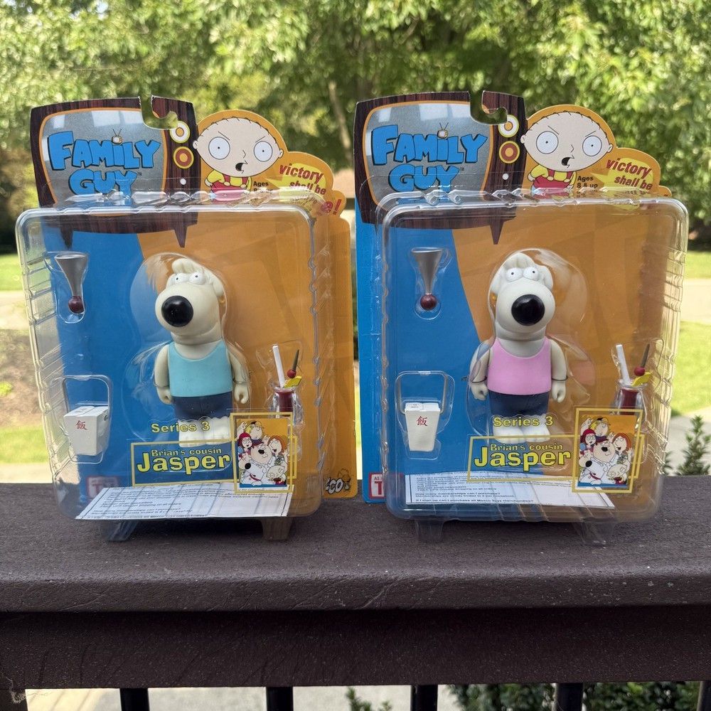 VTG Family Guy Jasper Brian’s Cousin Series 3 Pink & Blue Variants 2005 Mezco x2
