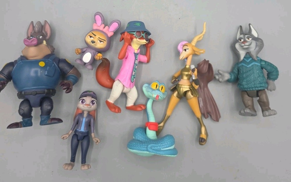 Disney Zootopia 2 Movie ADVENTURE 7 PACK Pawbert Finnick Gary gazelle 3″ Figures