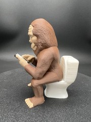 Sasquatch Bigfoot Figurine Scrolling And On The Toilet! 3D Printed!