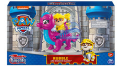 Paw Patrol, Rescue Knights Rubble & Dragon Blizzie Action Figures Set – Ages 3 +