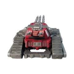 1999 Bandai Action Figure Tank Vehicle Toy Red Silver Metallic Detailing