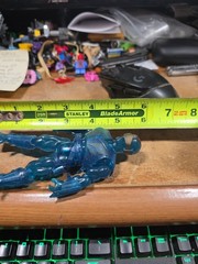 Vintage Translucent Blue Plastic Action Figure w Removable Armor Unbranded 5.5″