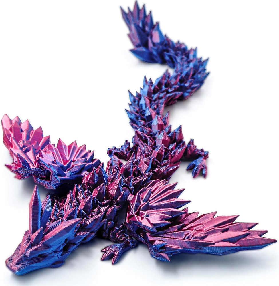 3D Printed Dragon with Wings, 3D Dragon 9″ Articulated Winged Dragon for Home Of