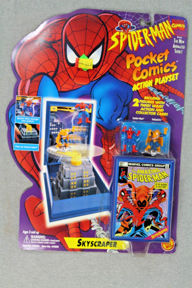 Vtg 1994 Toy Biz Spider-Man Pocket Comics Action Playset Skyscraper New on Card