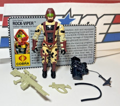 GI Joe Cobra Rock Viper 1990 v1 *100% COMPLETE w/Card, Near Mint!* Vintage ARAH