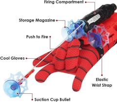 Xohny Spider Web Shooters with Gloves, Superheroes Wrist Launcher Toy, Funny Chi