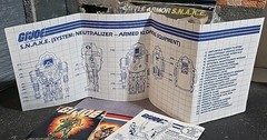 GI JOE ~ 1983 SNAKE BATTLE ARMOR ~ S.N.A.K.E. ~ 100% COMPLETE & WHITE BLUEPRINT