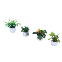 4 Pcs Mini Simulation Pot Plants Set Artificial Potted Plants Set with