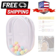 Clear Figure Display Bag with Keychain for 18cm Plush Doll, Doll Carrying Cas…