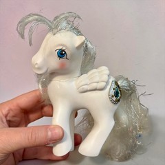 Vintage My Little Pony Princess Tiffany Pegasus G1 MLP White Jeweled 1987