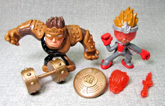Rare Ninja Kidz Mystery Ninja Ball Elemental Iron Fury & Robo Paxton w/ weapons