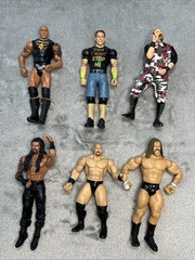 WWE WWF WCW Action Figures Lot Of Six 90’s 2000s Vintage Dudley Cena Rock READ