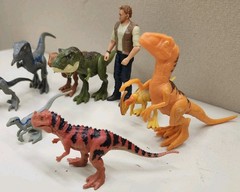 Jurassic World Minis Dinosaur Lot Of 8 Plus Owen Grady. T-rex Raptor Free Ship!