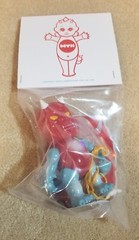 Mutant Vinyl Hardcore LASH Kewpie Red Painted Sofubi Designer Art Toy Kaiju MVH