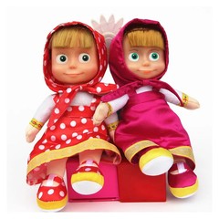 Masha and the Bear Plush Toy Musical Stuffed Animal Cartoon Doll Kids Fans Gift