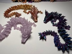 3D Printed Crystal Dragon 21” 60cm Articulated Fidget Toys,Silk Rainbow