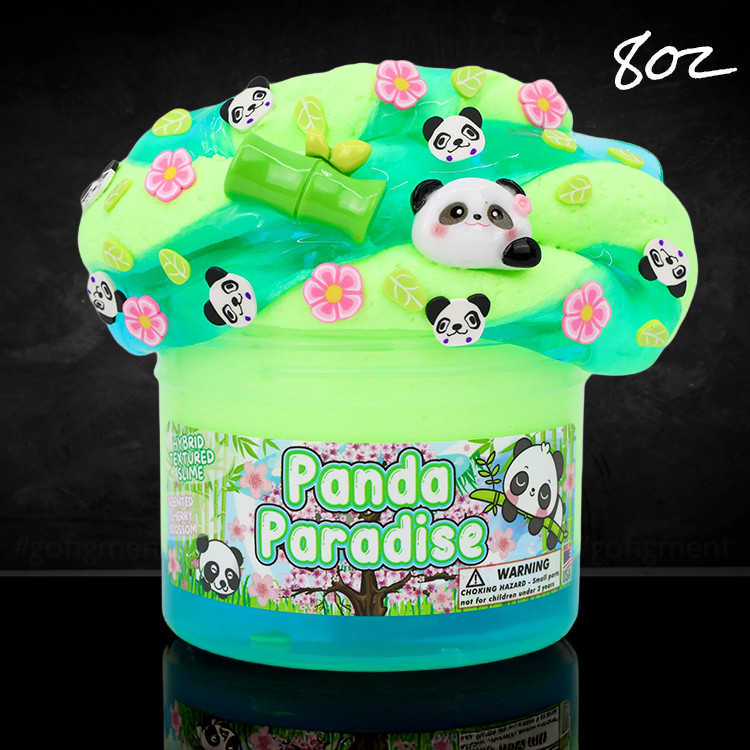 Panda Paradise “Cherry Blossom Scented” Hybrid Texture Slime 8oz – Dope Slimes