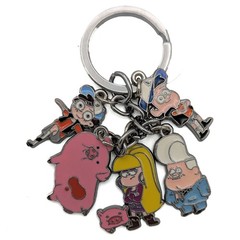 DIPPER MABEL PACIFICA STAN & WADDLES Gravity Falls 1.5 in. 5 Pcs. Key Chain Set