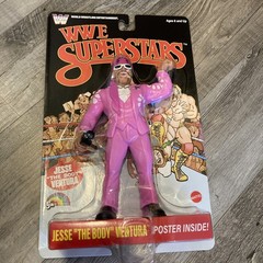 WWE Superstars LJN Jesse Ventura Retro Chase BLACK CARD Series 2 Bottom Cracked