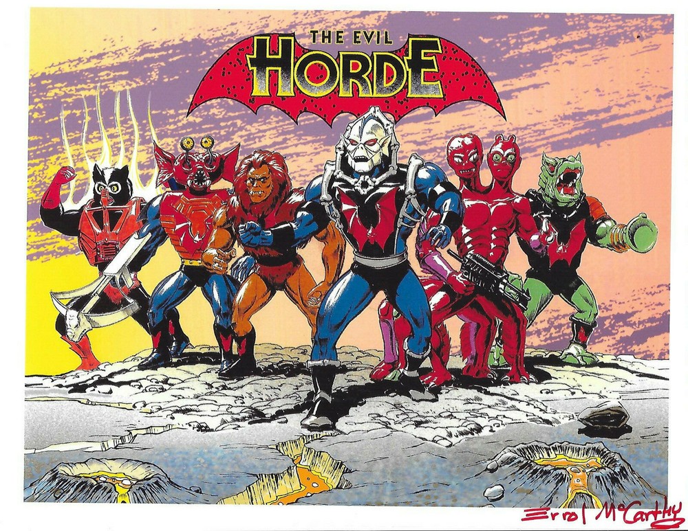 MASTERS OF THE UNIVERSE “The Evil Horde” SIGNED Errol McCarthy 8.5″ X 11″