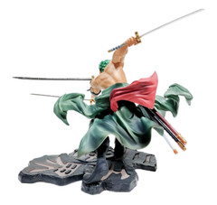 18CM One Piece Luffy Figure Roronoa Zoro Three Blade Manga Anime Statue A15D8Fx