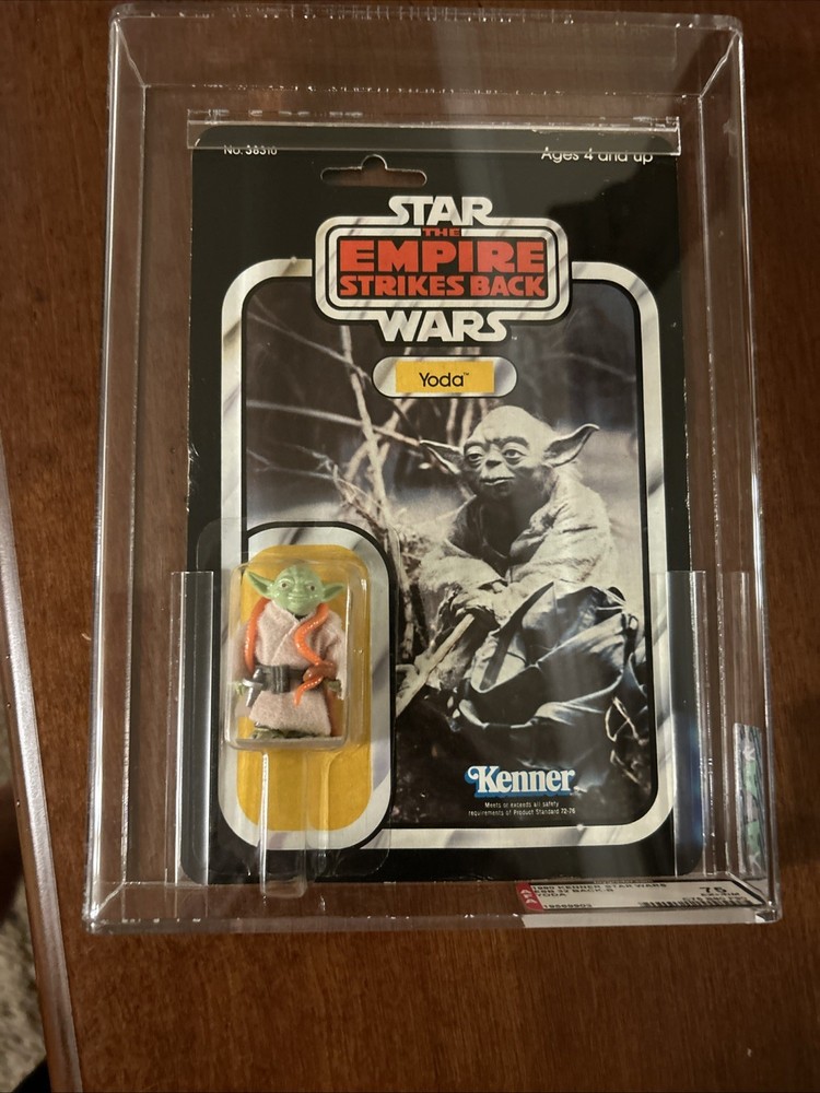 1980 Kenner Star Wars ESB Yoda Orange Snake 32 Back-B AFA 75 (C75 B80 F90)