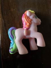 My Little Pony Rarity 2006 Hasbro 3″ Bath Pals Loofah Molded Plastic Hair & Mane