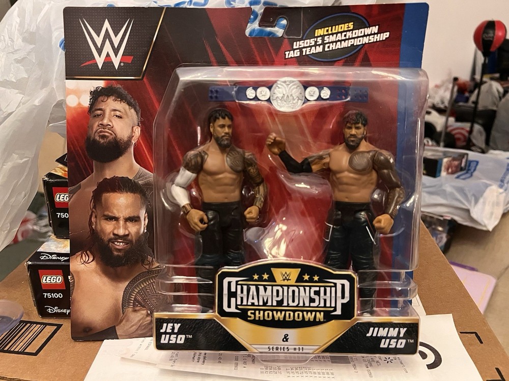 WWE Championship Showdown Jimmy USO and Jey Uso 2 pack The Bloodline Mattel New