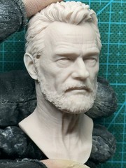 Unpainted 1/6 Bryan Cranston Actor Head Carved Model Fit 12” Action Figure