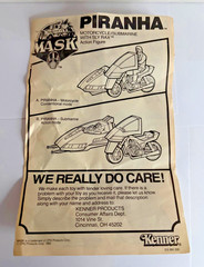 Vtg M.A.S.K. PIRANHA vehicle & SLY RAX figure 100% COMPLETE 1985 Kenner MASK