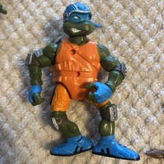 Lot Of 3 Vintage Playmates TMNT Ninja Turtles Action Figures & Motorcycle 2002