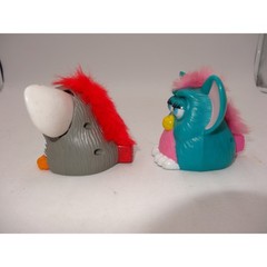 Vintage McDonalds Furby Tiger Electronics 1998 Happy Meal Toys Grey Teal Set 2