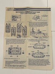 1985 GI JOE Cobra Motorized Crimson Attack Tank Original Blueprints Instrs. CAT