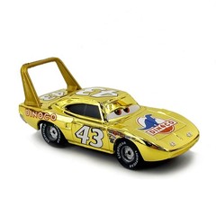 Dinsey Pixar Cars Champion No.43 Gold Chrome Dinoco The King Diecast Gifts Rare