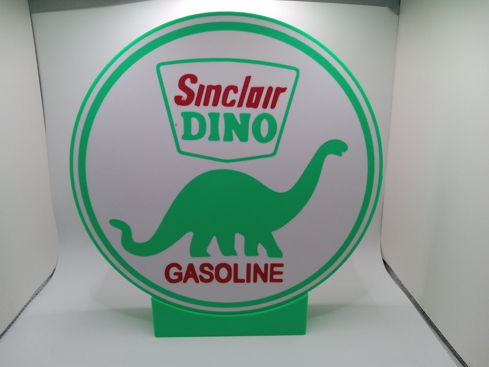 Retro Sinclair Dino gasoline lightbox sign retro logo light box with stand
