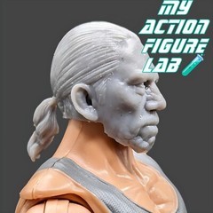 Machete 3D Printed Custom Head Sculpt Unpainted