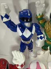 5 Mega Mighty Power Rangers Blue Black Red 10″ Action Figures Pink Green Ranger