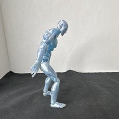 Blue Silver Adjustable Action Figure 6in Plastic Articulated Toy Collectible