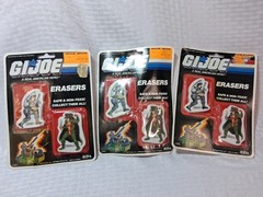 Vintage 1986 GI Joe 2 Pk Eraser Set Hasbro Qty 3