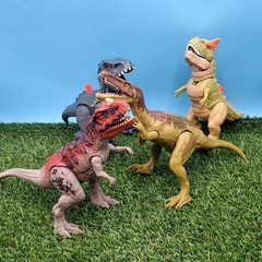 (4) Jurassic Park Dinosaurs Lot Of 4 (Used Working Toys)