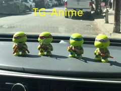 4pcs Teenage Mutant Ninja Turtles TMNT Mini Action Figure Car Dashboard Decor