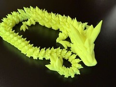 Articulated Crystal Dragon 23inch Neon Yellow