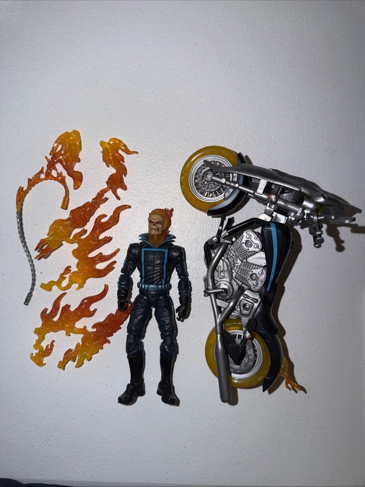 Marvel Legends Ghost Rider Deluxe Johnny Blaze Flame Cycle Motorcycle COMPLETE