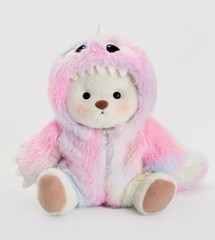 Handmade 12inch Fully Jointed Pink Rainbow Dinosaur Teddy Bear