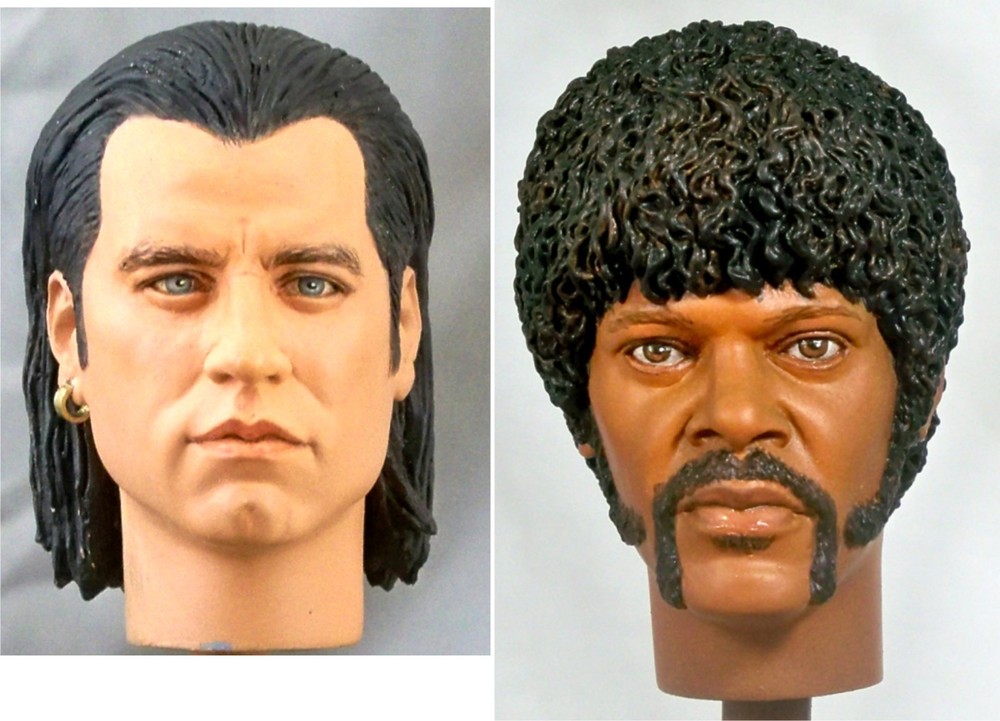 1:6 Custom Portraits of Samuel L. Jackson and John Travolta from Pulp Fiction