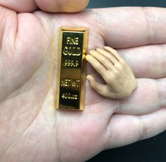 1/6 Miniature 4x Faux Gold bar for dioramas doll house 12″ figure hot toys ❶USA❶