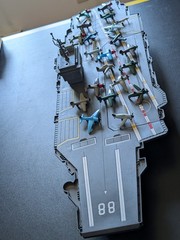 Vintage 1998 Redbox Electronic Aircraft Carrier Plastic Toy 30.5” Long