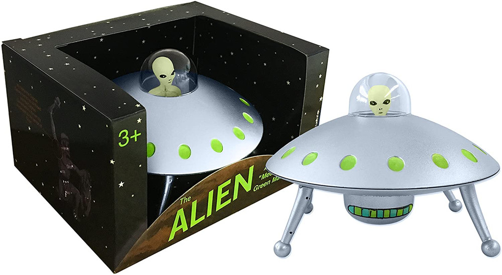 Alien Glow-In-The-Dark UFO Space Ship and Bendable Action Figure Toy