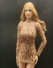 1/6 Female Gold Fashion Dress for 12” figure PHICEN JIAOU DOLL hot toys ❶USA❶